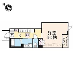 VALENTE  SAZANAMI  (ヴァレンテ サザナミ) 1Kの間取図画像