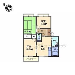 コーポセルマーユ 2階3DKの間取り