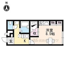 レオパレスクルトゥールTM 1Kの間取図画像