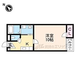 グリーンハイツ 1階1Kの間取り