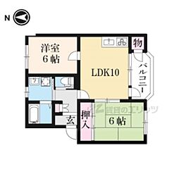 長浜ミラクルステアーズ 3階2LDKの間取り