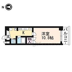 JR東海道・山陽本線 南草津駅 徒歩21分の賃貸マンション 4階1Kの間取り