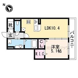 カーサラフィネ青地 1LDKの間取図画像