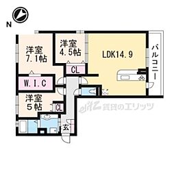 MIRAI ARK KITENO 2階3LDKの間取り