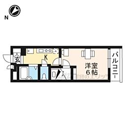レオパレス近江八幡 3階1Kの間取り