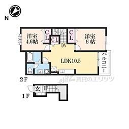 ラフレシール 2LDKの間取図画像
