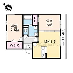 メイプルコート2 2LDKの間取図画像