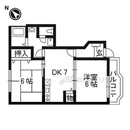 近江鉄道八日市線 八日市駅 バス15分 中小路下車 徒歩5分の賃貸アパート 1階2DKの間取り