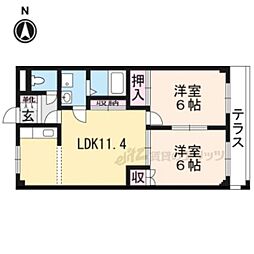 フィールドビレッジ 2LDKの間取図画像