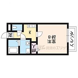 ダイワヴィラノルテA棟 1Kの間取図画像