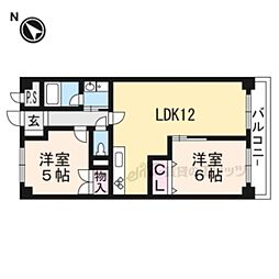 プルミエル 2LDKの間取図画像