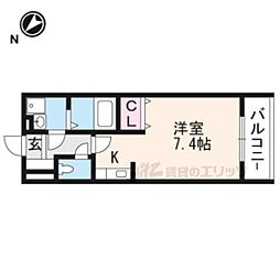 エクセル田中W ワンルームの間取図画像