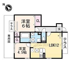 ベルピーノTerasho 2LDKの間取図画像