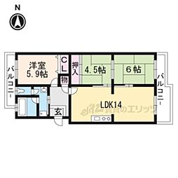 シーサイド小野 2LDKの間取図画像