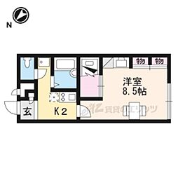 レオパレスなつみ 1Kの間取図画像