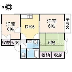 メゾンルミエール 3DKの間取図画像