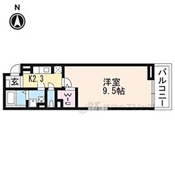 ラシュレ・フォレスト 1Kの間取図画像