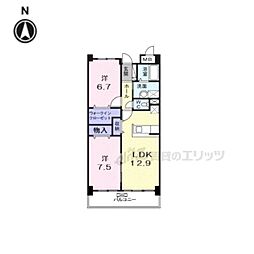 エストヴィラージュ 2LDKの間取図画像