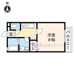 クレセール・K 1Kの間取図画像