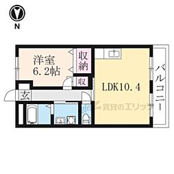 フローラルコート 1LDKの間取図画像