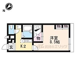 レオパレスアミーゴ 1Kの間取図画像