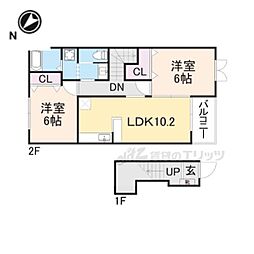 ノースリバー 2LDKの間取図画像