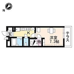 レオパレステルヌーラ彦根 1Kの間取図画像