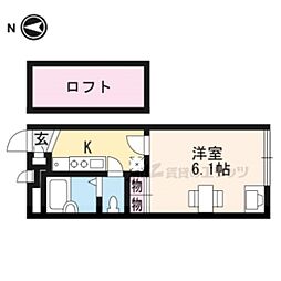 レオパレスSAKURA 1Kの間取図画像