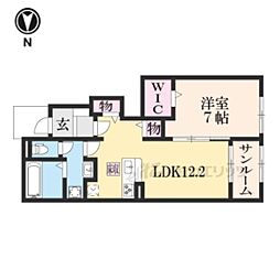 シャン・ド・フルール1 1LDKの間取図画像