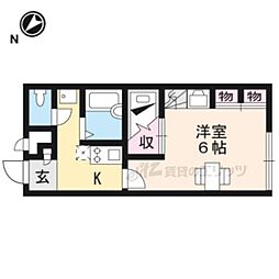 レオパレス古高 1Kの間取図画像