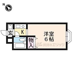 ジョイフル草津 1Kの間取図画像