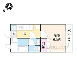 フォレストパーク 1Kの間取図画像