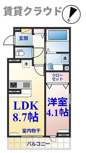 仮）D-room末広2丁目 303｜千葉県千葉市中央区末広2丁目(賃貸アパート1LDK・3階・34.57㎡)の写真 その2