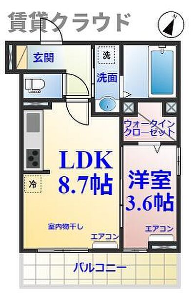 仮）D-room末広2丁目 201｜千葉県千葉市中央区末広2丁目(賃貸アパート1LDK・2階・32.80㎡)の写真 その2