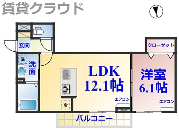 D-room弁天3丁目　A棟 ｜千葉県千葉市中央区弁天3丁目(賃貸アパート1LDK・2階・41.17㎡)の写真 その2