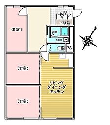 宮の森グランドハイツ 3LDKの間取図画像