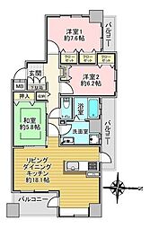 アパタワーズ札幌大通公園 3LDKの間取図画像