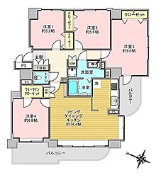 グランジュール新札幌サウスヒル 4LDKの間取図画像