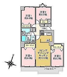 グリーンコーポ大谷地 4LDKの間取図画像