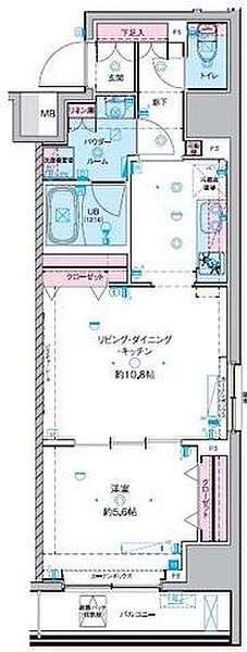 GENOVIA 東神田 green veil 209｜東京都千代田区東神田２丁目(賃貸マンション1LDK・2階・42.66㎡)の写真 その2
