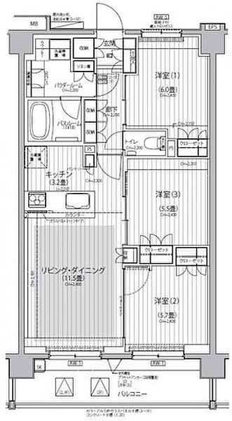 Nステージ東小金井 204｜東京都小金井市東町４丁目(賃貸マンション3LDK・2階・70.30㎡)の写真 その2