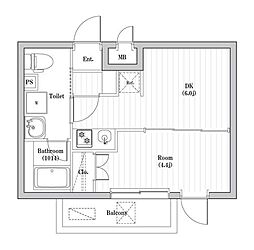 アーバンパーク東向島 1DKの間取図画像