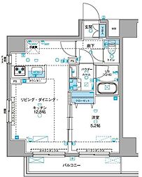 ジェノヴィア浅草3グリーンヴェール 1LDKの間取図画像