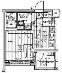 PREMIUMCUBE新宿中井 ワンルームの間取図画像