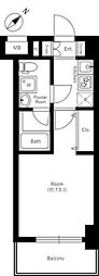 プレミアムキューブ三田 1Kの間取図画像