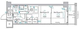 ラフィスタ調布多摩川 2Kの間取図画像