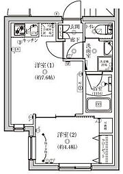 VERXEED STAIR Omori Kita 1DKの間取図画像
