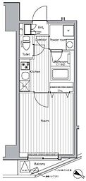 プレミアムキューブトリツダイガク#mo 1Kの間取図画像