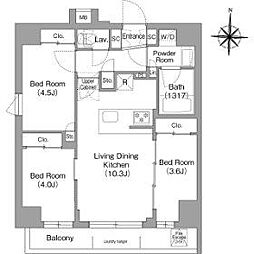 COMFORIALIV品川戸越 3LDKの間取図画像