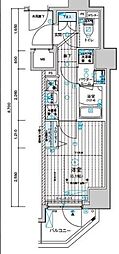 メインステージ千住中居町 1Kの間取図画像